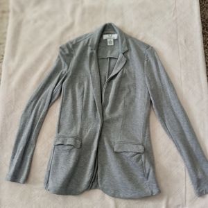 Preppy Gray Cotton Jersey Blazer